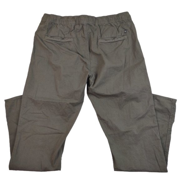 Linksoul Casual Golf Pants Drifter Lounge Flat Front Drawstring Green Cotton - Picture 4 of 9